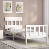 Bed Frame without Mattress White Single Solid Wood Pine 3193302
