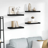 Floating Wall Shelves 4 pcs Black 50x23x3.8 cm MDF 323831