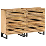 Sideboards 2 pcs 60x34x75 cm Solid Wood Rough Mango 3217078