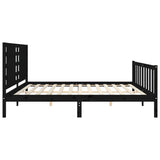 Bed Frame without Mattress Black 200x200 cm Solid Wood Pine 3192840