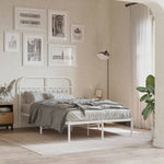 Metal Bed Frame without Mattress with Headboard White 120x190cm 376646