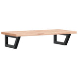 Basin Shelf Wall Mounted Steel and Solid Wood Beech 3302355