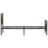 Bed Frame without Mattress Smoked Oak 75x190 cm Small Single Engineered Wood 4106751