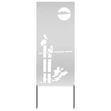 Garden Privacy Screen Silver 50 x 140 cm Galvanised steel 876320