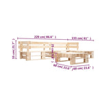 ZNTS 4 Piece Garden Pallet Lounge Set Natural Wood 277490