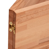 Basin Shelf Wall Mounted Steel and Solid Wood Beech 3302457