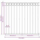 Fence Element ASSEN Grey 170 x 120 cm Steel 42003914