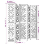 Room Divider 5 Panels Brown Solid Wood Paulownia 358871