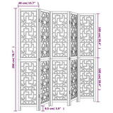 Room Divider 5 Panels Brown Solid Wood Paulownia 358871
