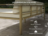 Garden Bench with Cushions, 3-Seater Sofa with Backrest, Armrest and Back Cushions, 185 x 66 x 64cm, T3398P555171