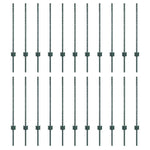 Green Fence Posts 22 pcs Green Metal 3335916
