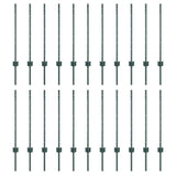 Green Fence Posts 22 pcs Green Metal 3335916