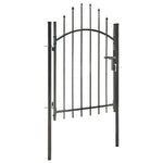 ZNTS Garden Gate Steel 1x1.75 m Black 143059