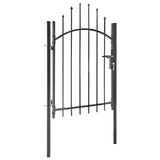 ZNTS Garden Gate Steel 1x1.75 m Black 143059