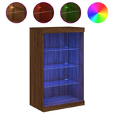 Sideboard with LED Lights Brown Oak 60.5x37x100 cm 836713