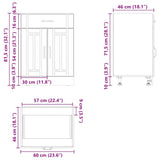 Kitchen Base Cabinet Lucca High Gloss White Engineered Wood 853729