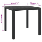Garden Table Black 80x80x74 cm Aluminium and WPC 42790