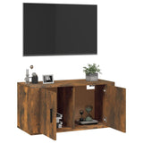 Wall Mounted TV Cabinet Smoked Oak 80x34.5x40 cm 816629