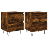 Bedside Cabinets 2 pcs Smoked Oak 40x35x50 cm Engineered Wood 826887