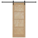 Sliding Door Manual Natural and black 78 x 211 cm 3333304
