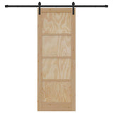 Sliding Door Manual Natural and black 78 x 211 cm 3333304