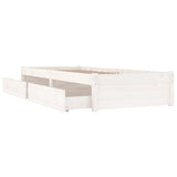 3103464 Bed Frame without Mattress with Drawers White 90x200 cm