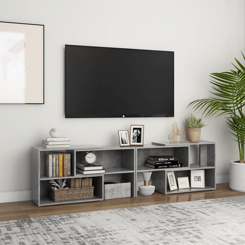 TV Cabinet Concrete Grey 149x30x52 cm Engineered Wood 808363