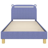 Children's Bed Frame with Headboard Jeans Blue 90 x 200 cm 42011228