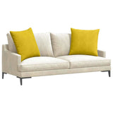 Sofa Pillows 2 pcs Yellow 80 x 80 cm Corduroy Fabric 42014064