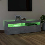 TV Cabinet with LED Lights Concrete Grey 120x35x40 cm 804377