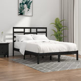 Bed Frame without Mattress Black Solid Wood 140x190 cm 3105779
