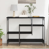 ZNTS Console Table Black Oak 100x35x75 cm Engineered Wood and Steel 863561