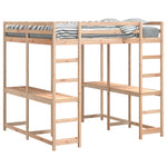 ZNTS Loft Bed with Desk and Ladder 180x200 cm Super King Solid Wood Pine 3284230