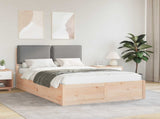 Bed Frame with Upholstered Headboard Light Grey 120 x 190 cm 3405522