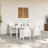 Garden Dining Set 5 pcs White Polt rattan 3378703