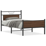 Bed Frame without Mattress Brown Oak 107x203 cm Engineered Wood 4107030