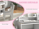 Two-Piece Kids Desk and Chair Set with Storage, for Ages 5-8 Years - Grey T3398P347722