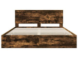 Bed Frame with Drawer Smoked Oak 140 x 190 cm Engineer Wood 3411121