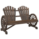Garden Adirondack Chair Burnt look Solid Fir Wood 365096