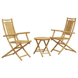 Bistro Set Natural Bamboo Bamboo Compact Foldable Bistro Set 3278532