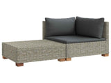 2 pcs Rattan Lounge Set with Cushions GENDT Natural Rattan 42034404