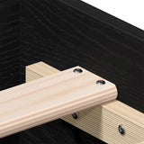 Bed Frame with Drawer Black Oak 140 x 200 cm Engineered Wood 3333968