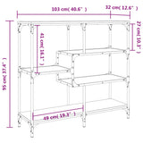 Console Table Brown Oak 103x32x95 cm Engineered Wood 833954
