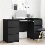 Desk with Drawer Black Oak 140 x 50 x 76 cm Engineered Wood 3329284