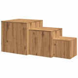 ZNTS Side Tables 3 pcs Artisan Oak Engineered Wood 856677