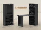 Three-Part Work Desk, with Storage and Chalkboard - Black T3398P551736