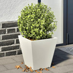 ZNTS Garden Planters White 2 pcs 30x30x30 cm Steel 851041