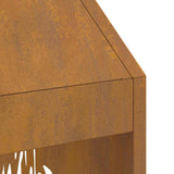 Fire Pit Brown 50 x 50 x 100 cm Weather Steel 858991