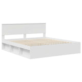Bed Frame with Headboard White 180 x 200 cm Engineered wood 3407841