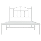 Metal Bed Frame without Mattress with Headboard White 100x190cm 353482